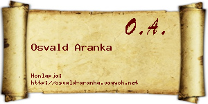 Osvald Aranka névjegykártya