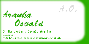 aranka osvald business card